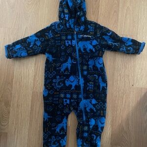 Columbia Patterned Blue Kids Footie